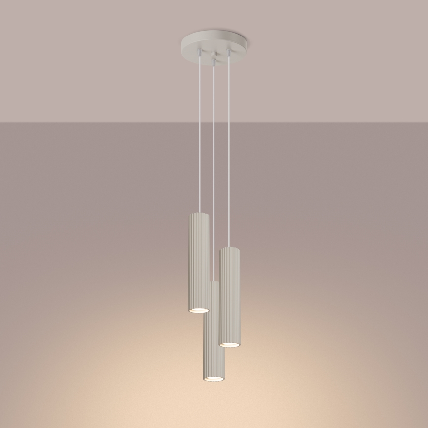 Κρεμαστό φωτιστικό οροφής KARBON 3xGU10/10W/230V κρεμ