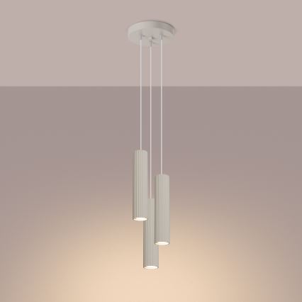 Κρεμαστό φωτιστικό οροφής KARBON 3xGU10/10W/230V κρεμ