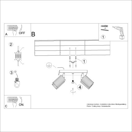 Φωτιστικό σποτ KARBON 4xGU10/10W/230V κρεμ