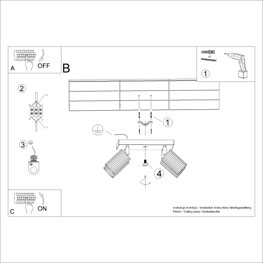 Φωτιστικό σποτ KARBON 4xGU10/10W/230V κρεμ