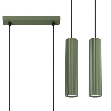 Κρεμαστό φωτιστικό οροφής KARBON 2xGU10/10W/230V πράσινο
