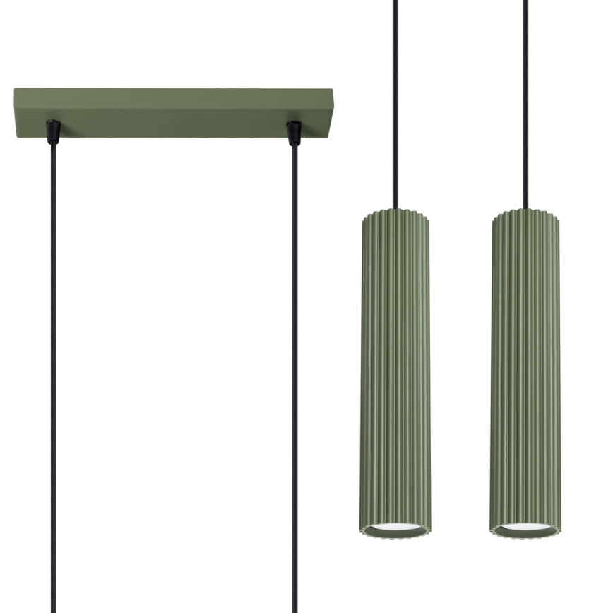 Κρεμαστό φωτιστικό οροφής KARBON 2xGU10/10W/230V πράσινο