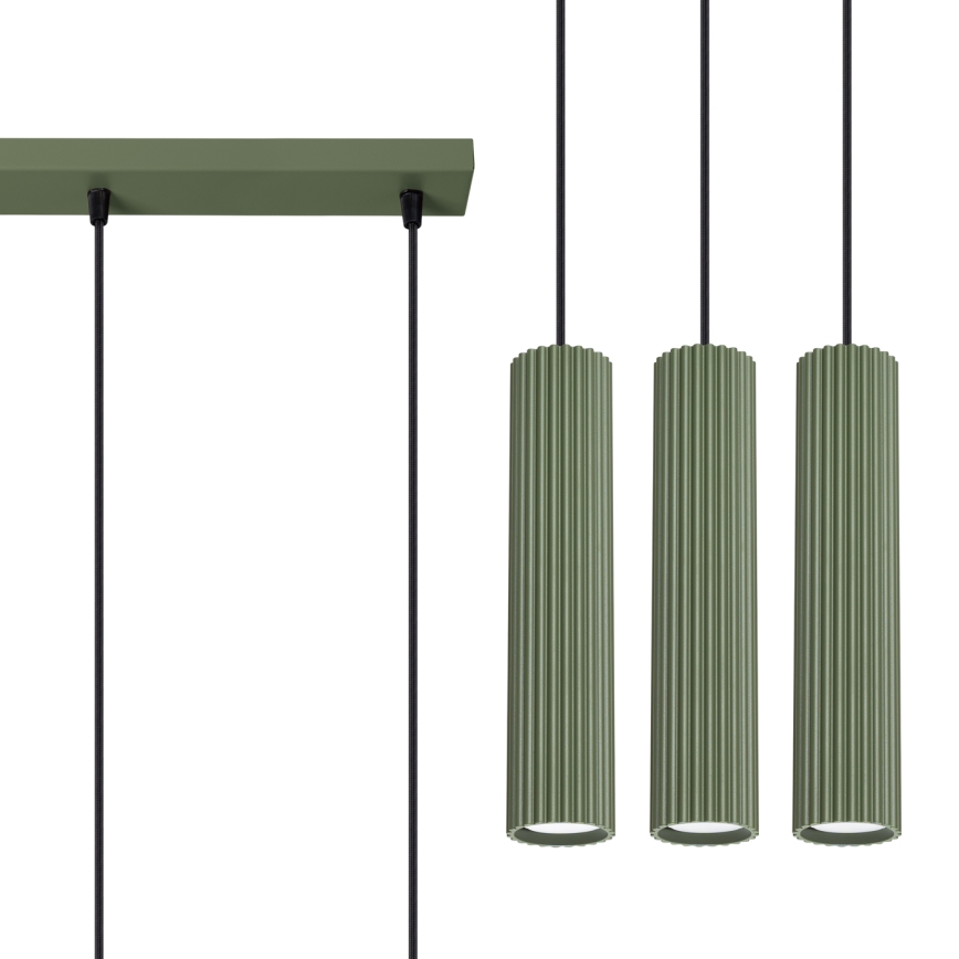 Κρεμαστό φωτιστικό οροφής KARBON 3xGU10/10W/230V πράσινο