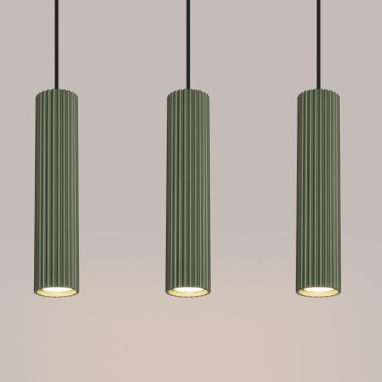 Κρεμαστό φωτιστικό οροφής KARBON 3xGU10/10W/230V πράσινο