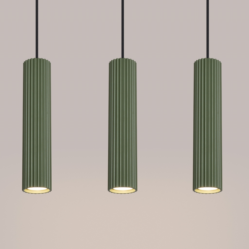 Κρεμαστό φωτιστικό οροφής KARBON 3xGU10/10W/230V πράσινο
