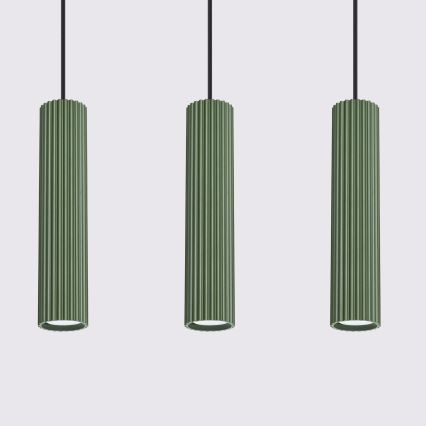 Κρεμαστό φωτιστικό οροφής KARBON 3xGU10/10W/230V πράσινο