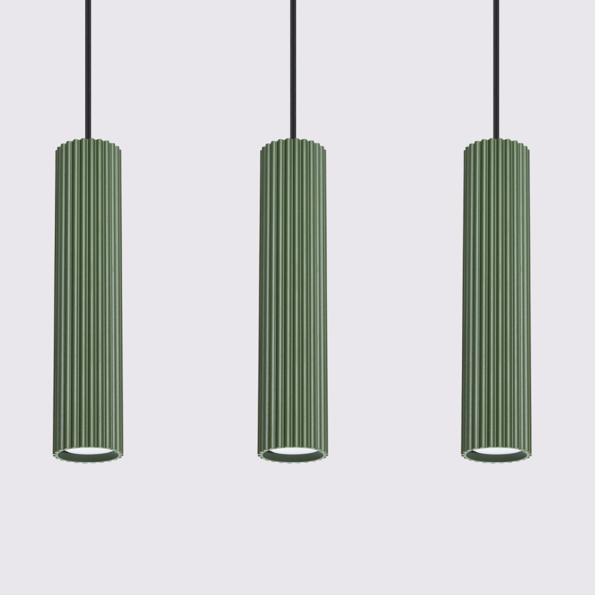 Κρεμαστό φωτιστικό οροφής KARBON 3xGU10/10W/230V πράσινο