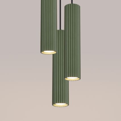 Κρεμαστό φωτιστικό οροφής KARBON 3xGU10/10W/230V πράσινο