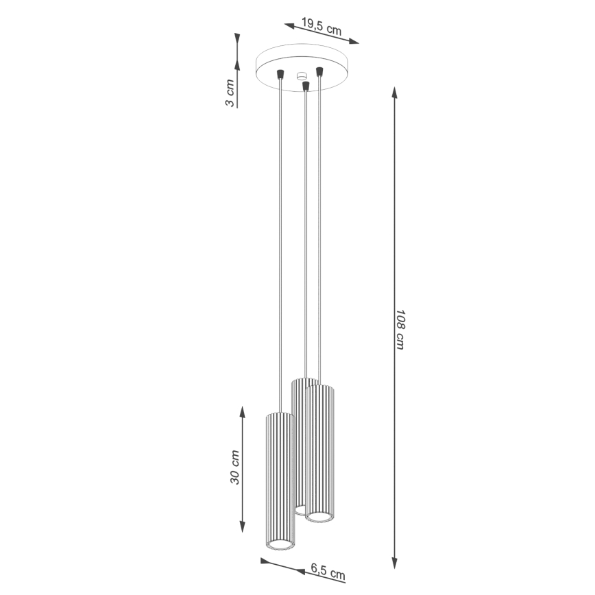Κρεμαστό φωτιστικό οροφής KARBON 3xGU10/10W/230V πράσινο