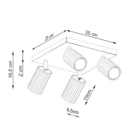 Φωτιστικό σποτ KARBON 4xGU10/10W/230V πράσινο