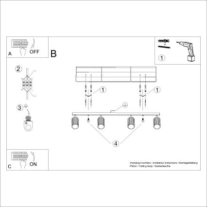 Φωτιστικό σποτ KARBON 4xGU10/10W/230V πράσινο