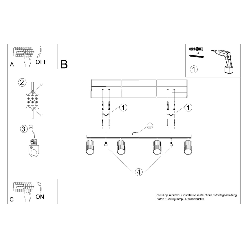 Φωτιστικό σποτ KARBON 4xGU10/10W/230V πράσινο