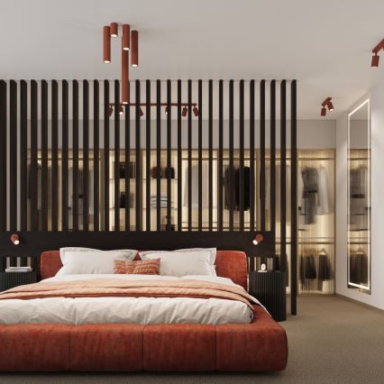 Φωτιστικό σποτ KARBON 1xGU10/10W/230V 20 cm κόκκινο