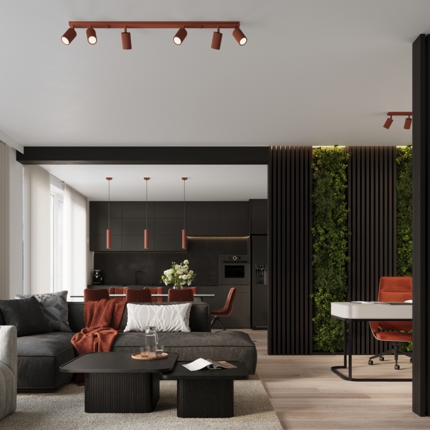 Κρεμαστό φωτιστικό οροφής KARBON 1xGU10/10W/230V κόκκινο