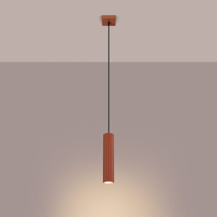 Κρεμαστό φωτιστικό οροφής KARBON 1xGU10/10W/230V κόκκινο