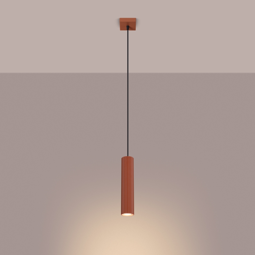 Κρεμαστό φωτιστικό οροφής KARBON 1xGU10/10W/230V κόκκινο