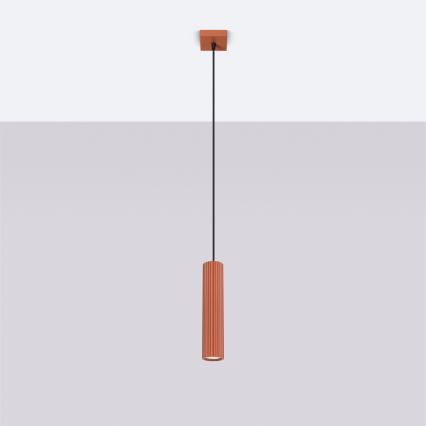 Κρεμαστό φωτιστικό οροφής KARBON 1xGU10/10W/230V κόκκινο