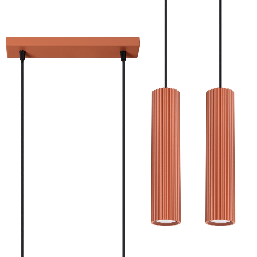 Κρεμαστό φωτιστικό οροφής KARBON 2xGU10/10W/230V κόκκινο