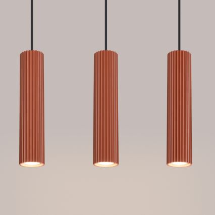 Κρεμαστό φωτιστικό οροφής KARBON 3xGU10/10W/230V κόκκινο