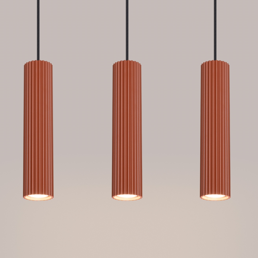 Κρεμαστό φωτιστικό οροφής KARBON 3xGU10/10W/230V κόκκινο