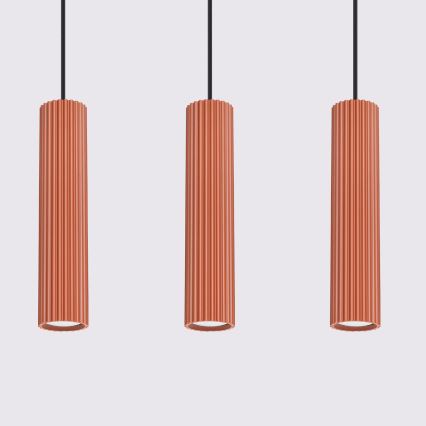 Κρεμαστό φωτιστικό οροφής KARBON 3xGU10/10W/230V κόκκινο