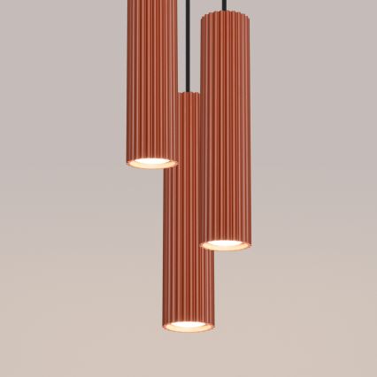 Κρεμαστό φωτιστικό οροφής KARBON 3xGU10/10W/230V κόκκινο