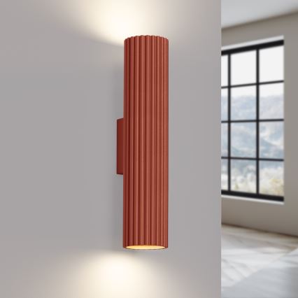 Φωτιστικό τοίχου KARBON 2xGU10/10W/230V κόκκινο