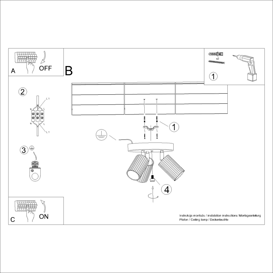 Φωτιστικό σποτ KARBON 3xGU10/10W/230V κόκκινο