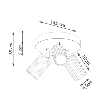 Φωτιστικό σποτ KARBON 3xGU10/10W/230V κόκκινο