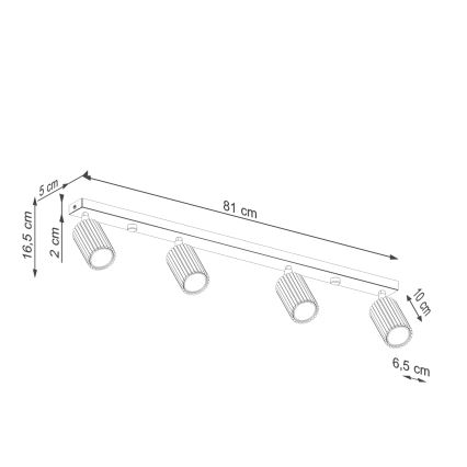 Φωτιστικό σποτ KARBON 4xGU10/10W/230V κόκκινο