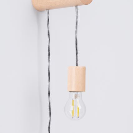 Λάμπα τοίχου NIMBI 1xE27/15W/230V οξιά