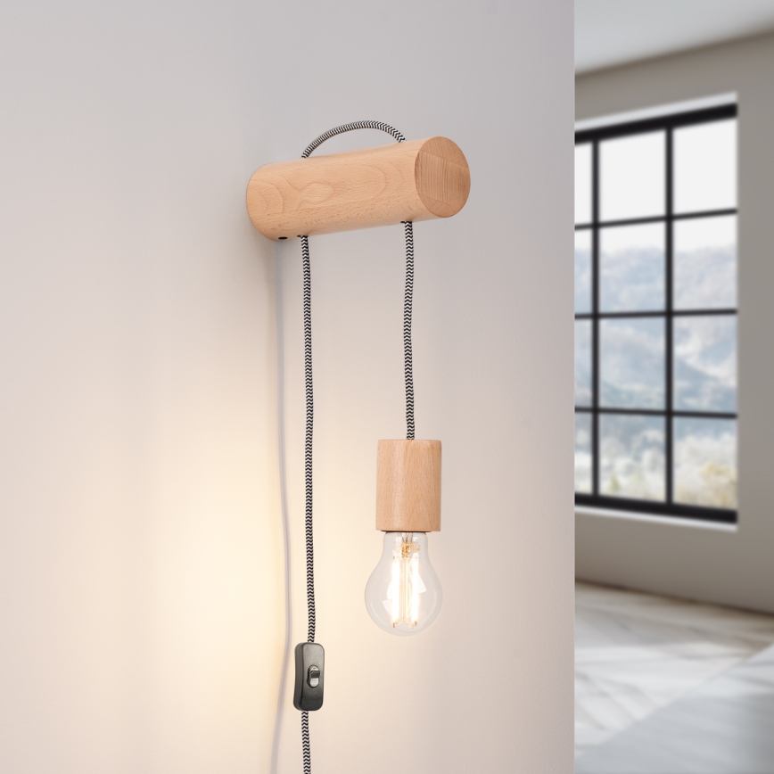 Λάμπα τοίχου NIMBI 1xE27/15W/230V οξιά