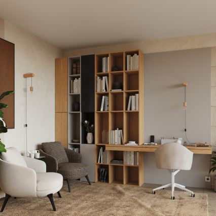 Λάμπα τοίχου NIMBI 1xE27/15W/230V οξιά