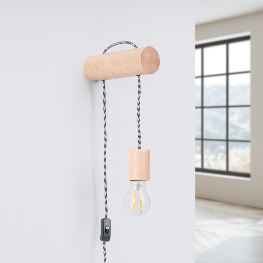 Λάμπα τοίχου NIMBI 1xE27/15W/230V οξιά