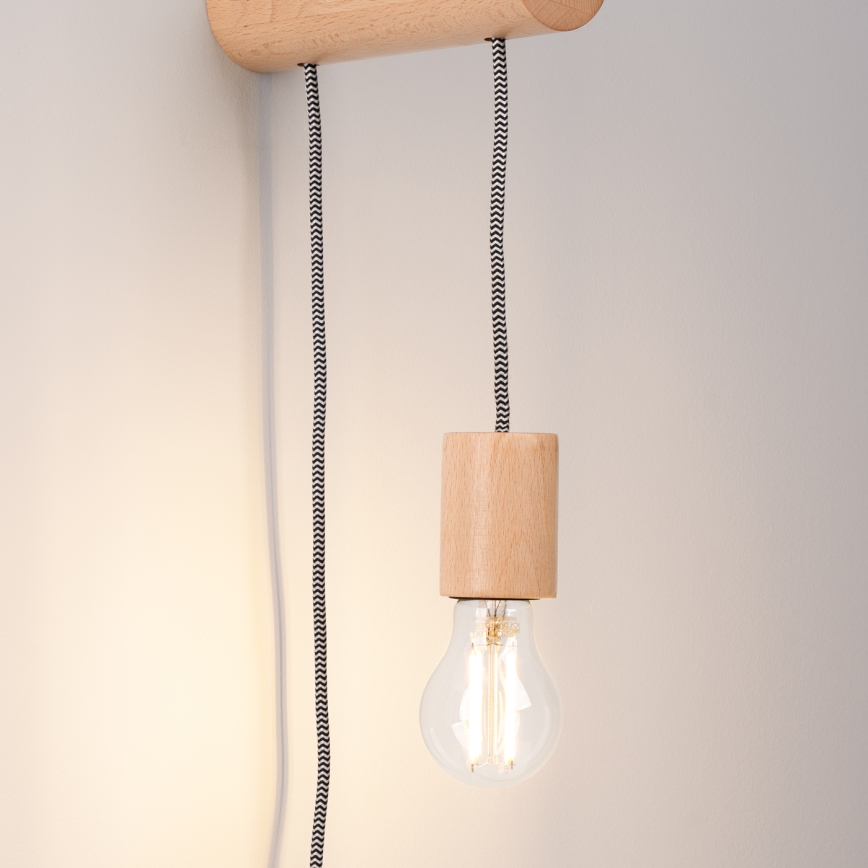 Λάμπα τοίχου NIMBI 1xE27/15W/230V οξιά