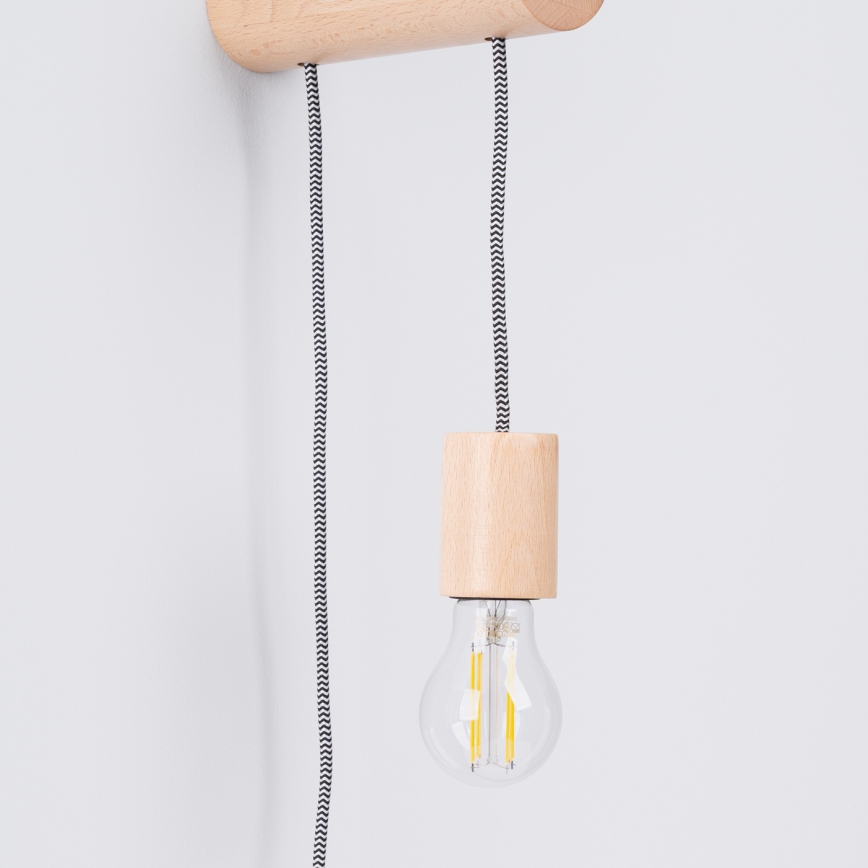 Λάμπα τοίχου NIMBI 1xE27/15W/230V οξιά