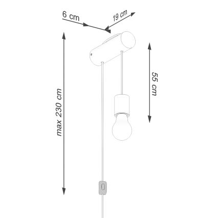 Λάμπα τοίχου NIMBI 1xE27/15W/230V οξιά