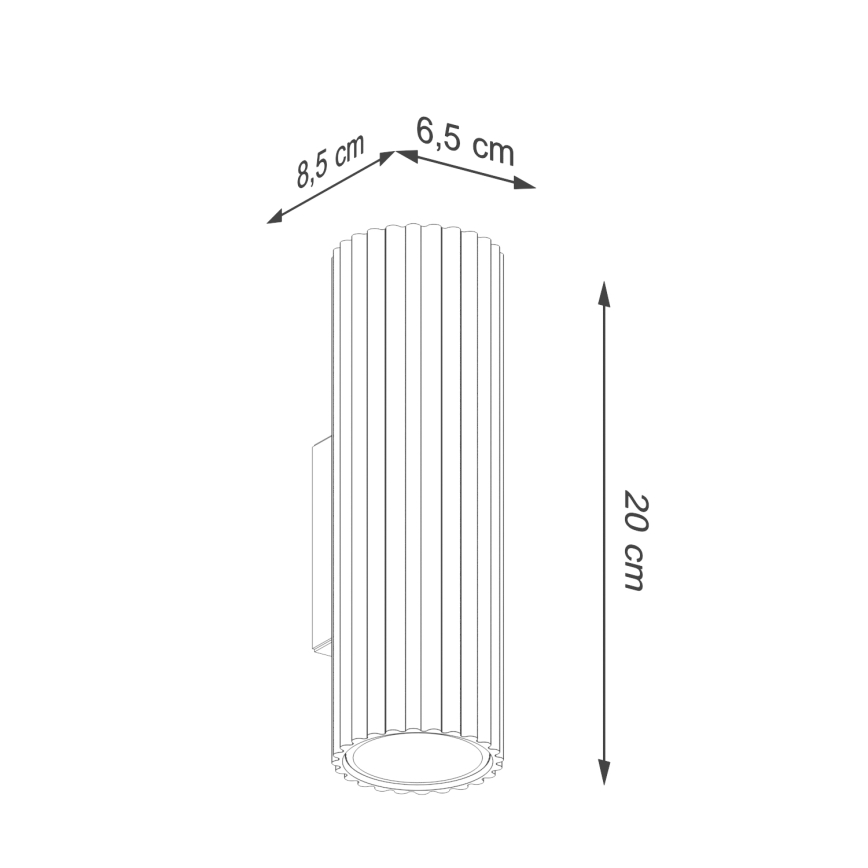 Φωτιστικό τοίχου KARBON 2xGU10/10W/230V μαύρο
