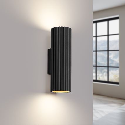 Φωτιστικό τοίχου KARBON 2xGU10/10W/230V μαύρο