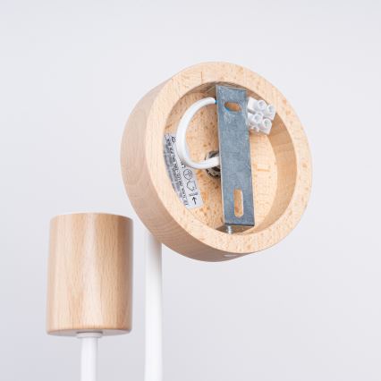 Λάμπα τοίχου TIMBO 1xE27/15W/230V λευκό/μπεζ/οξιά