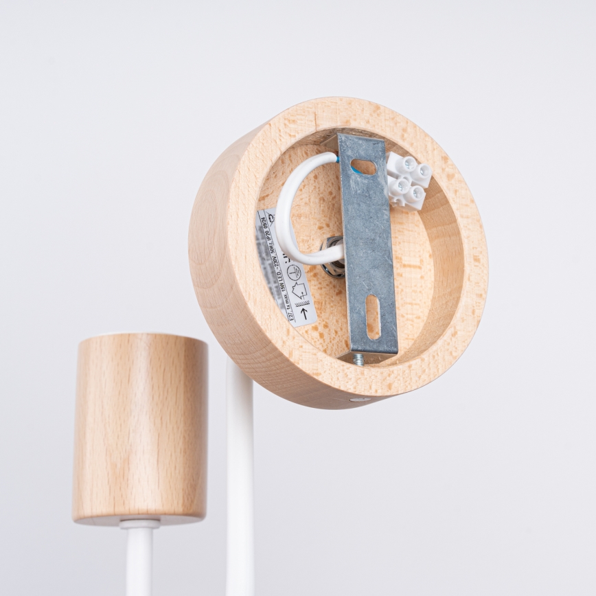 Λάμπα τοίχου TIMBO 1xE27/15W/230V λευκό/μπεζ/οξιά