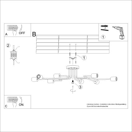 Πλαφονιέρα οροφής TIMBO 8xE27/15W/230V λευκό/μπεζ/οξιά