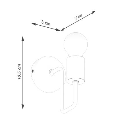 Λάμπα τοίχου TIMBO 1xE27/15W/230V μαύρο/μπεζ/οξιά