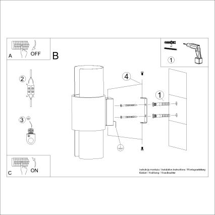 Φωτιστικό τοίχου FLASH 2xE27/15W/230V λευκό