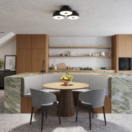 Φωτιστικό οροφής OMIQ, 4xE27/15W/230V, διάμ. 30 cm, μαύρο