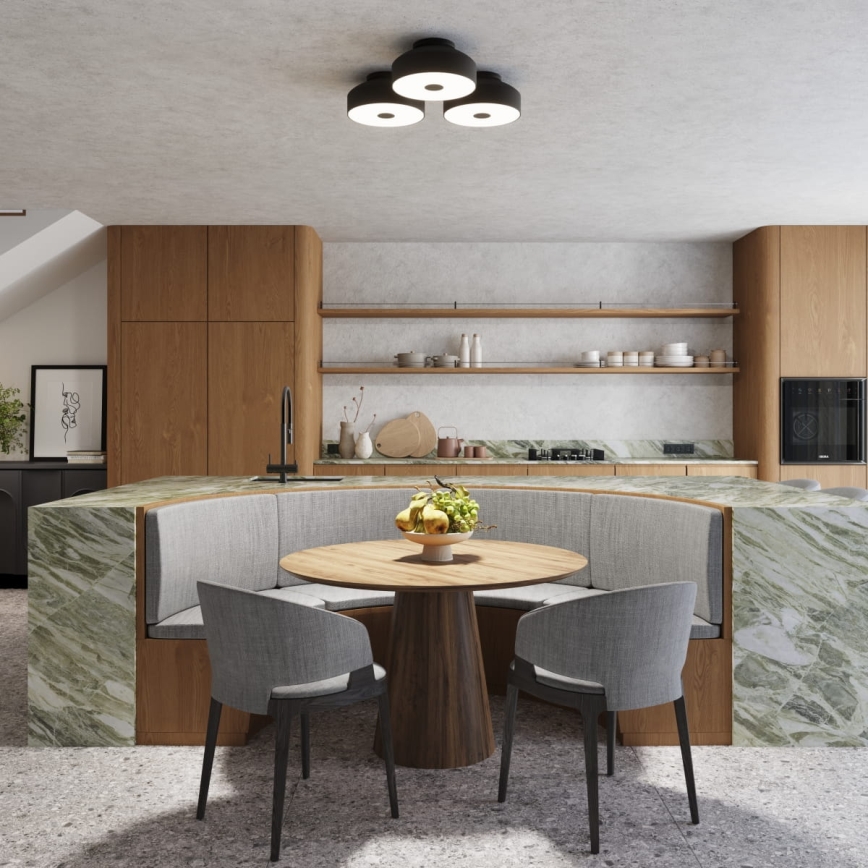 Φωτιστικό οροφής OMIQ, 4xE27/15W/230V, διάμ. 30 cm, μαύρο