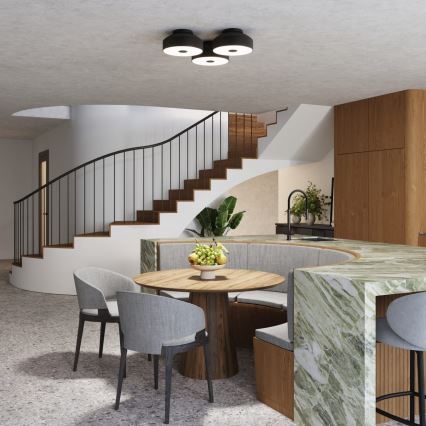 Φωτιστικό οροφής OMIQ, 4xE27/15W/230V, διάμ. 30 cm, μαύρο