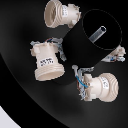 Φωτιστικό οροφής OMIQ, 4xE27/15W/230V, διάμ. 30 cm, μαύρο