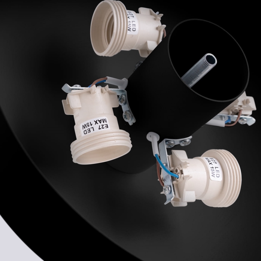 Φωτιστικό οροφής OMIQ, 4xE27/15W/230V, διάμ. 30 cm, μαύρο