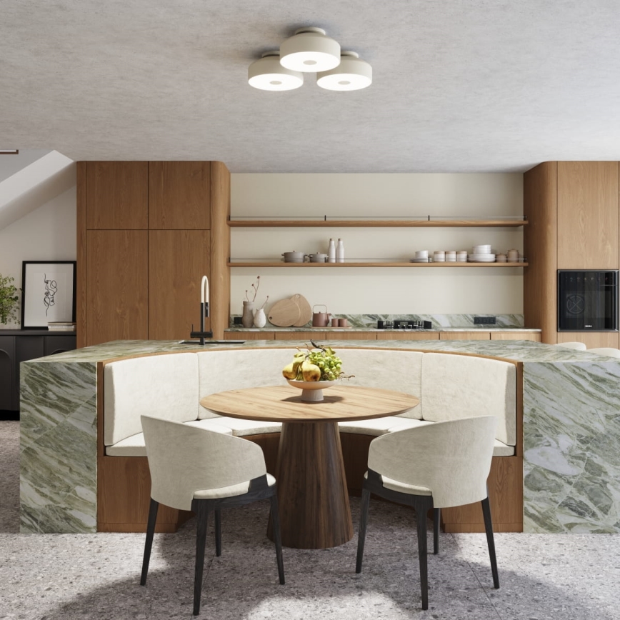 Φωτιστικό οροφής OMIQ 4xE27/15W/230V, διάμ. 30 cm, σε κρεμ απόχρωση